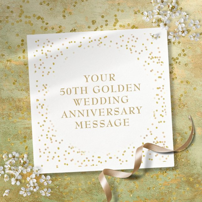 50th Wedding Anniversary Gold Dust Confetti Napkin (50th Wedding Anniversary Gold Dust Confetti Napkins)