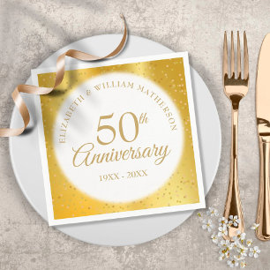 50th Wedding Anniversary Gold Dust Foil Napkin