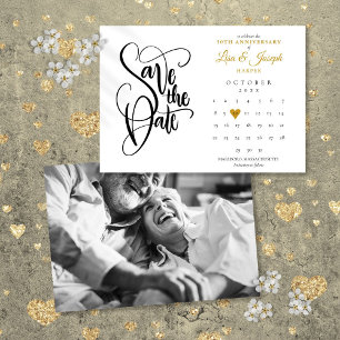 50th Wedding Anniversary Gold Heart Calendar Photo Save The Date