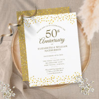 50th Wedding Anniversary Gold Hearts Confetti 