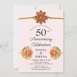 50th Wedding Anniversary Gold  Invitation