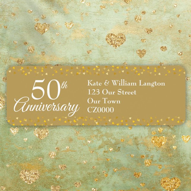 50th Wedding Anniversary Gold Return Address Label (50th Wedding Anniversary Gold Return Address Label)