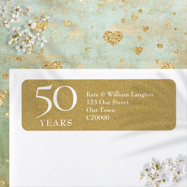 50th Wedding Anniversary Gold Return Address Label (50th Wedding Anniversary Gold Return Address Label)