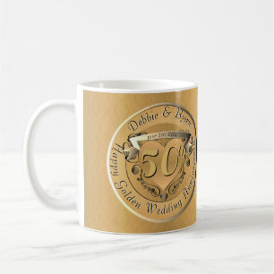 50th Wedding Anniversary Golden Medallion Coffee Mug