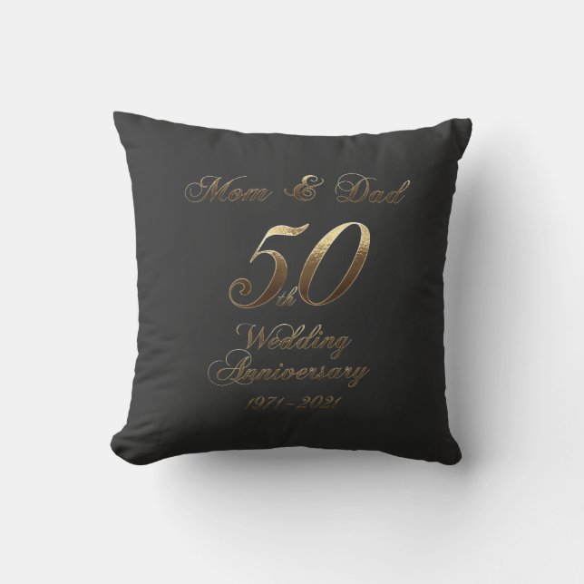 50th Wedding Anniversary Golden Wedding Parents Cushion (Front)