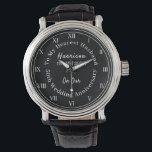 50th Wedding Anniversary Husband Gift Watch<br><div class="desc">Typography editable script text with personal name,  wedding anniversary date in black and white tones; an elegant and stylish keepsake gift from a wife to her husband. Shown here in celebration of  a fiftieth wedding anniversary but feel free to edit the text for any anniversary.</div>