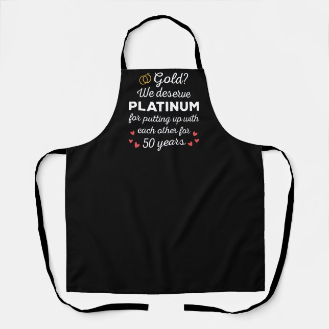 50th Wedding Anniversary I - Gold Funny Couple Apron (Front)
