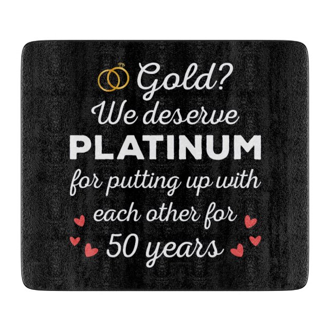 50th Wedding Anniversary I - Gold Funny Couple Cutting Board (Front)