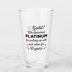 50th Wedding Anniversary I - Gold Funny Couple Glass