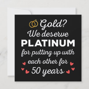50th Wedding Anniversary I - Gold Funny Couple Invitation