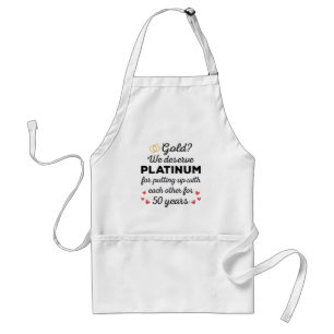 50th Wedding Anniversary I - Gold Funny Couple Standard Apron