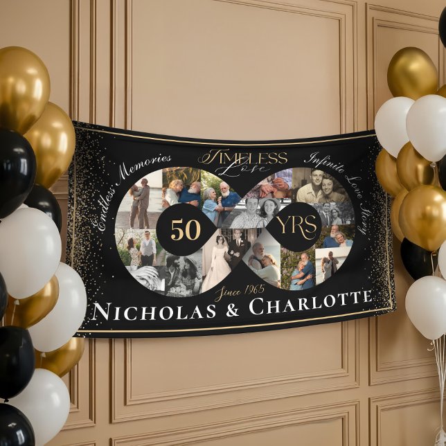 50th Wedding Anniversary Infinity Photo Collage Banner (50th Wedding Anniversary Infinity Photo Collage Banner)