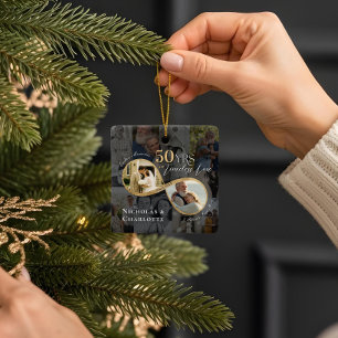 50th Wedding Anniversary Infinity Photo Collage Ceramic Ornament