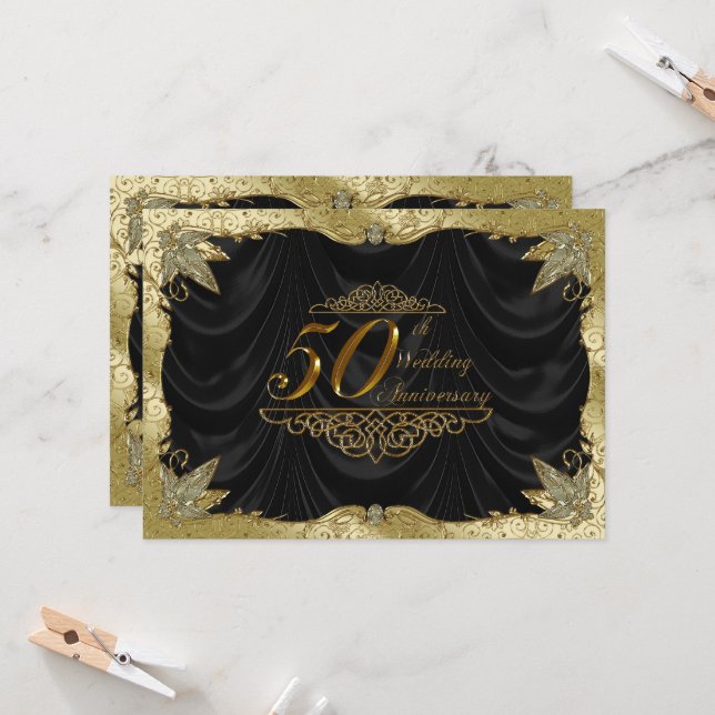 50th Wedding Anniversary Invitation (Front/Back In Situ)