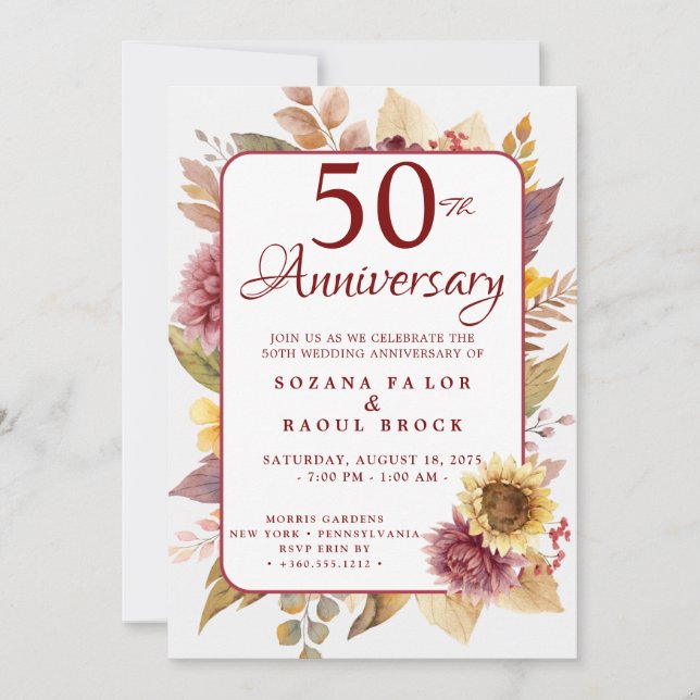 50th Wedding Anniversary Invitation  (Front)
