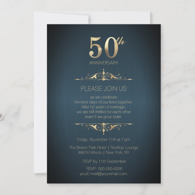 50th Wedding Anniversary Invitation (Front)