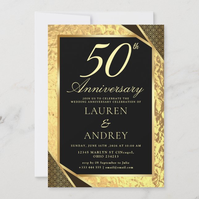 50th Wedding Anniversary Invitation (Front)