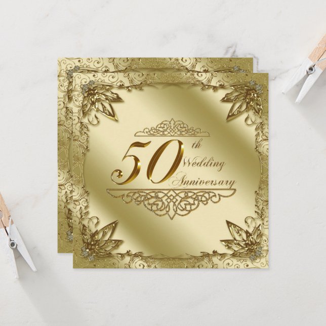 50th Wedding Anniversary Invitation (Front/Back In Situ)