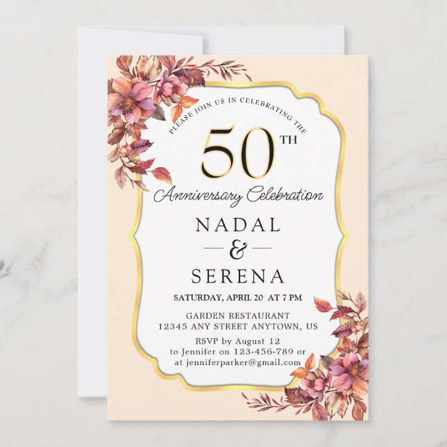 50th Wedding Anniversary Invitation (Front)