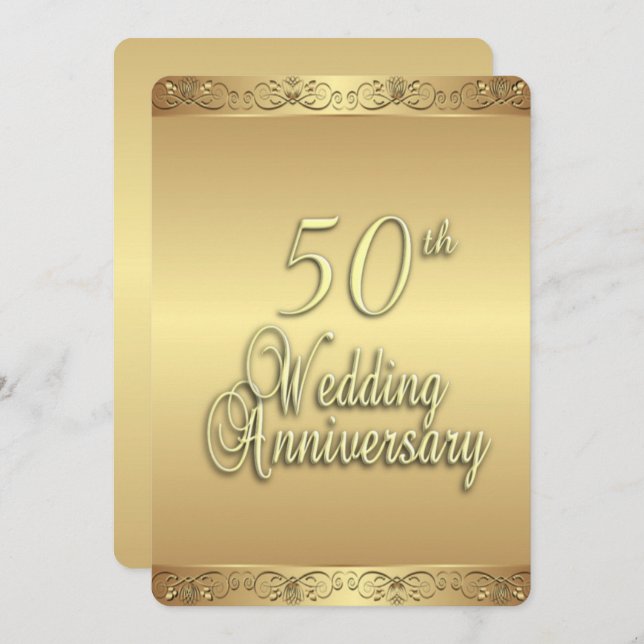 50th Wedding Anniversary Invitation (Front/Back)