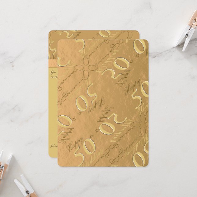 50th Wedding Anniversary Invitation (Front/Back In Situ)