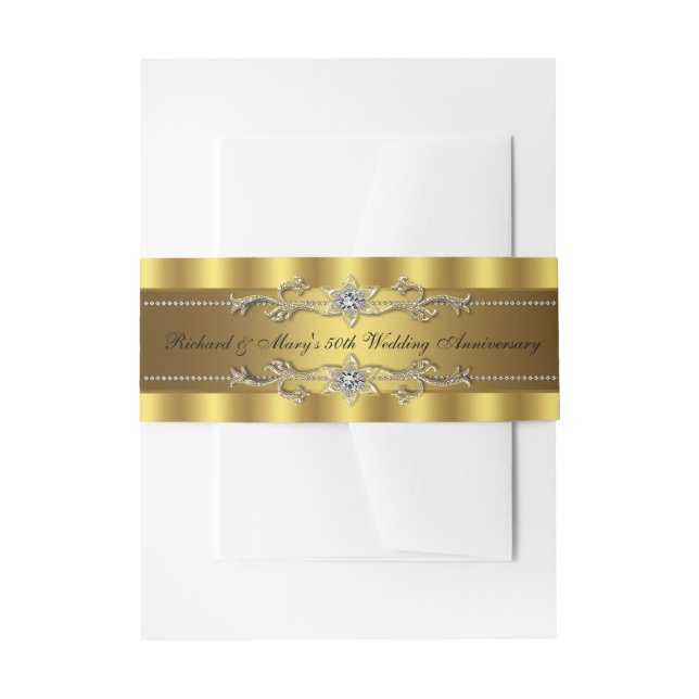 50th Wedding Anniversary Invitation Belly Band (Front Example)