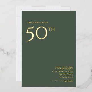 50th Wedding Anniversary Invitation Dusty Green