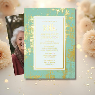 50th Wedding Anniversary Invitation Golden