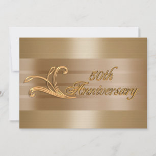 50th wedding anniversary invitation golden