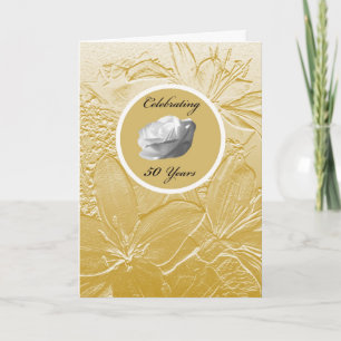 50th Wedding Anniversary Invitation -- Golden