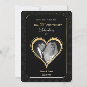 50th Wedding Anniversary Invitation Ornate Gold