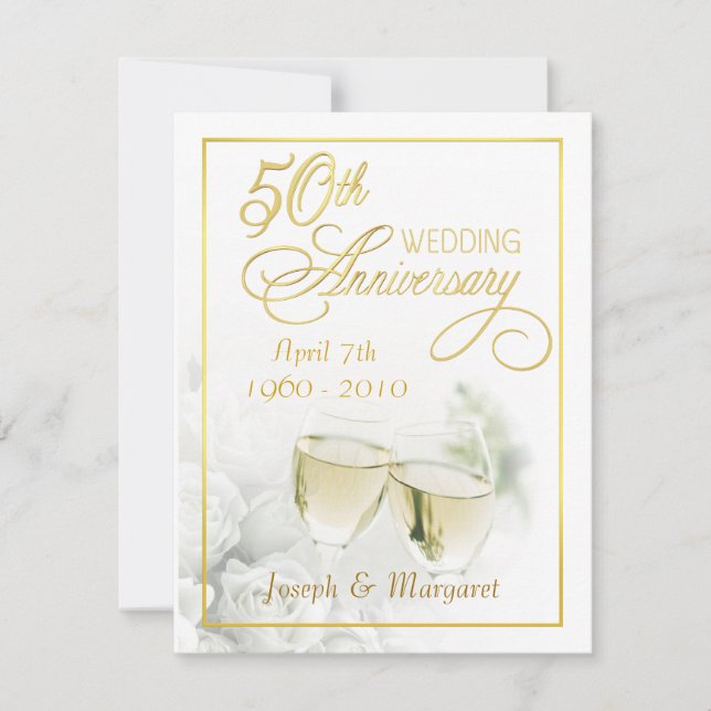 50th Wedding Anniversary Invitations - Small (Front)
