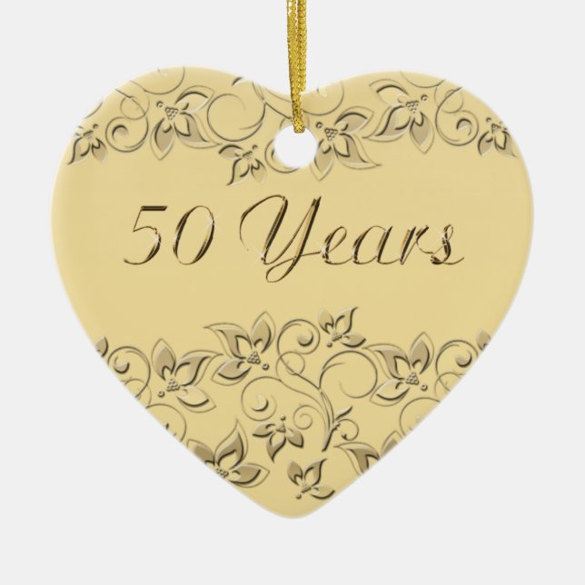 50th Wedding Anniversary Keepsake Ornament (Front)