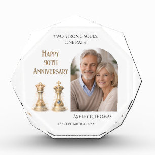 50th Wedding Anniversary King Queen Gift Keepsake Photo Block