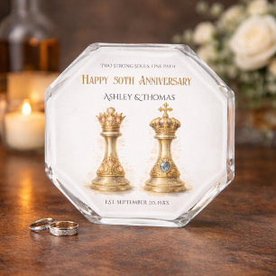 50th Wedding Anniversary King Queen Gift Keepsake Photo Block