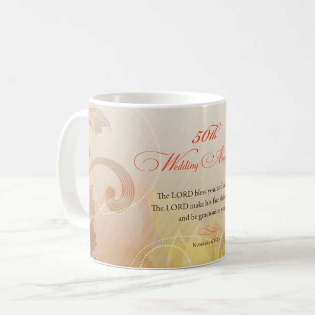 50th Wedding Anniversary, Lord Bless & Keep Coffee Mug (Front Left)