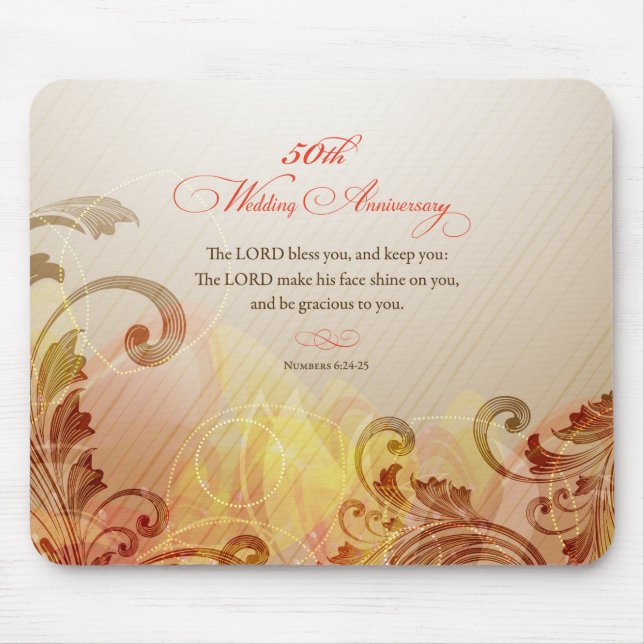 50th Wedding Anniversary, Lord Bless & Keep Mouse Pad (Front)