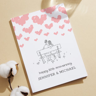 50th Wedding Anniversary Married Couple Hearts Card