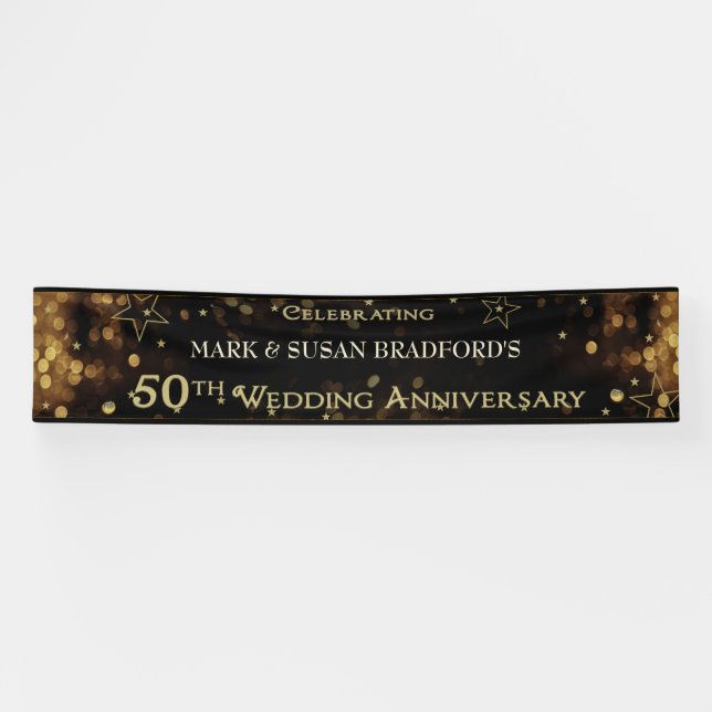 50TH Wedding Anniversary, Matches Invitation Banner (Horizontal)
