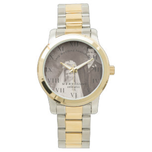 50th Wedding Anniversary Modern Elegant Photo Watch