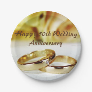50th Wedding Anniversary Paper Plate
