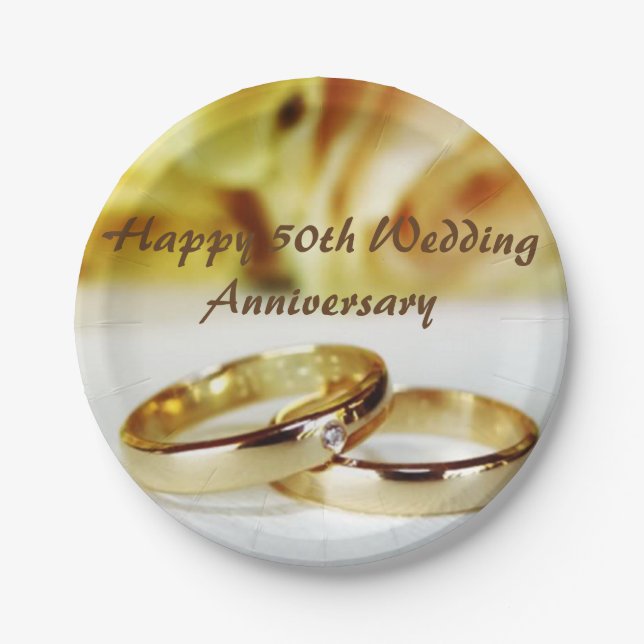 50th Wedding Anniversary Paper Plate (Front)