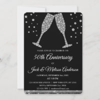 50th Wedding Anniversary Party Champagne Glasses