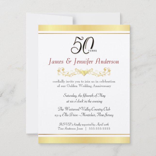 50th Wedding Anniversary Party Invitations (Front)