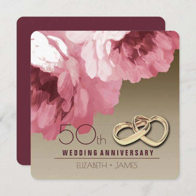 50th Wedding Anniversary Party Invitations (Front/Back)