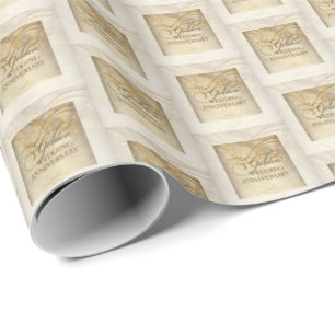 50th Wedding Anniversary Pearls and Lace Wrapping Paper