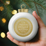 50th Wedding Anniversary Personalised gold Ceramic Ball Christmas Ornament<br><div class="desc">NOT REAL gold foil -- just a PRINT. Traditional Gold and White Border - Perfect gift for parents or grandparents. A keepsake that you can customise.</div>