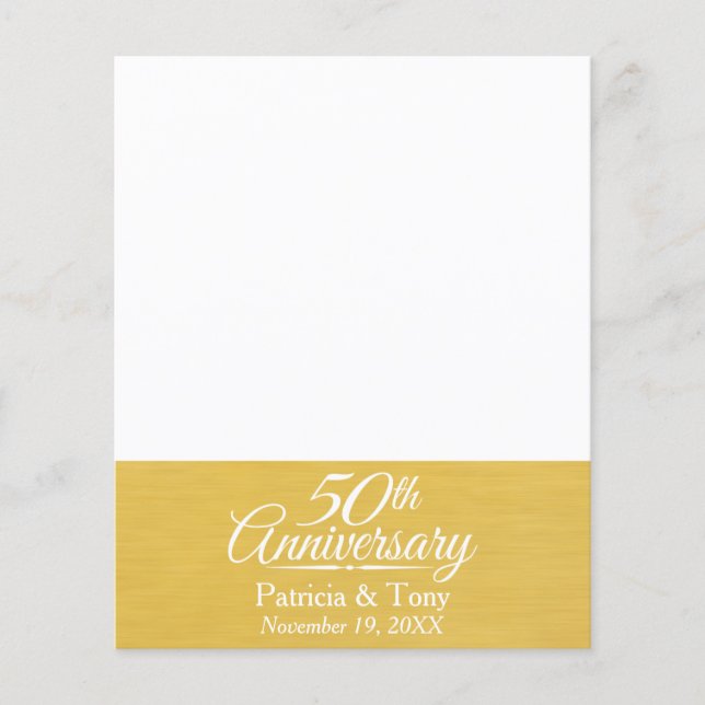 50th Wedding Anniversary Personalised Golden (Front)