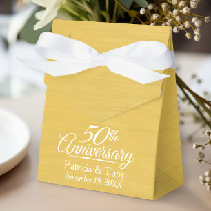 50th Wedding Anniversary Personalised Golden Favour Box