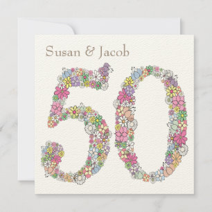 50th Wedding Anniversary Personalised Invitation